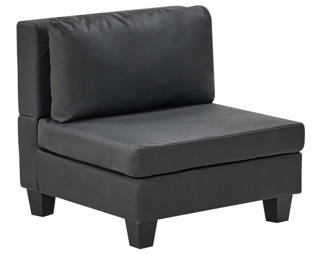 Beliani Moduł 1-osobowy ekoskóra czarny UNSTAD 1