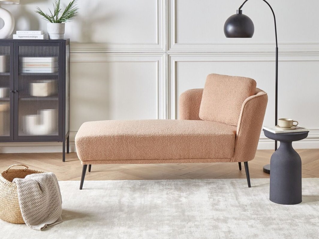 Beliani Szezlong boucle prawostronny beżowy ARTHEZE 1