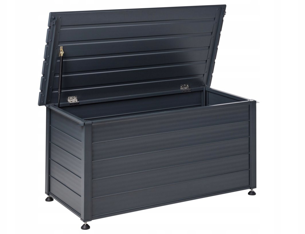 Skrzynia ogrodowa Beliani Skrzynia ogrodowa CAMPALTO Metal 123 cm 60 cm Ciemnoszary 1
