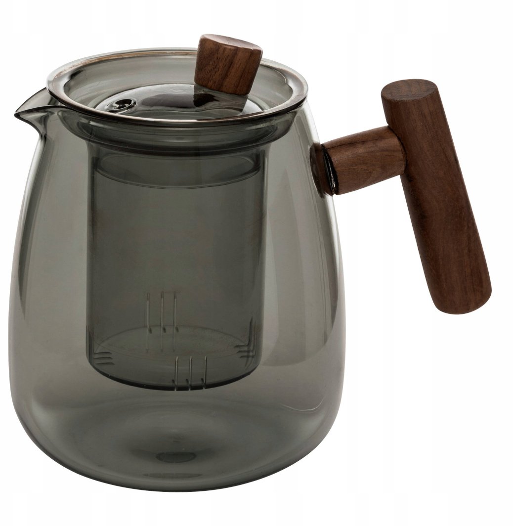 Dzbanek do zaparzania z szarego szkła TWISTED LIME, 800 ml 1