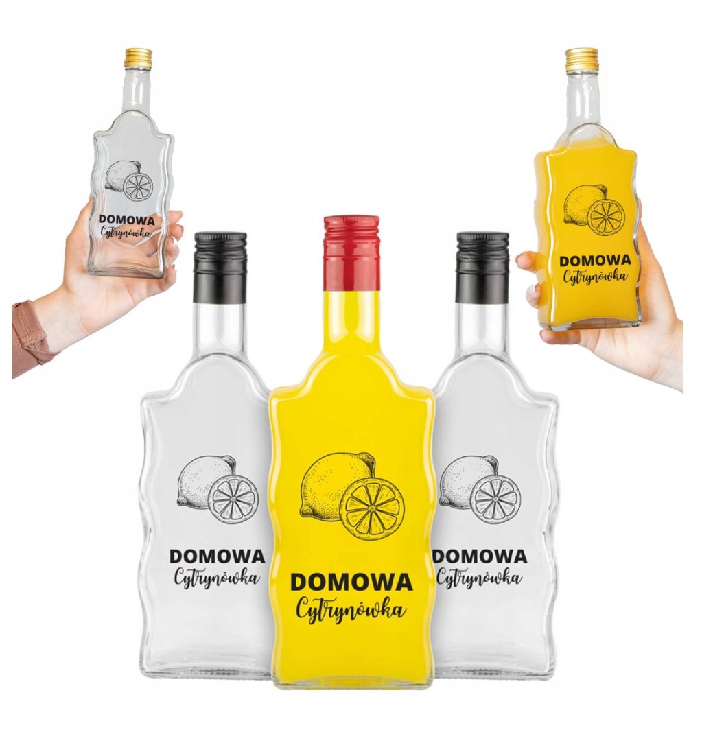 10X Butelki FALA 500ml nadruk DOMOWA CYTRYNÓWKA Butelki Szklane Na Nalewki 1