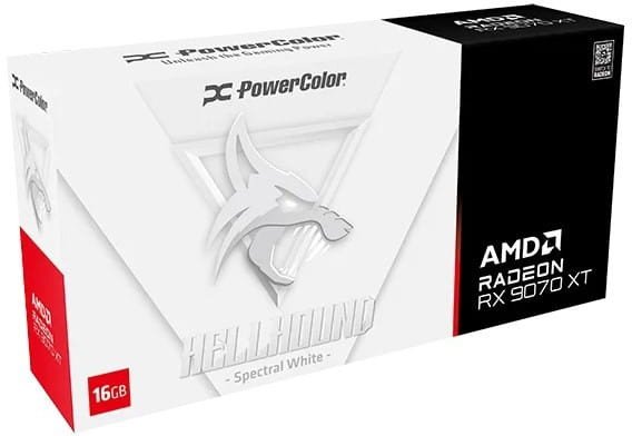 PowerColor Radeon RX 9070XT 白Hellhound Karta graficzna PowerColor Hellhound Spectal White OC Radeon RX