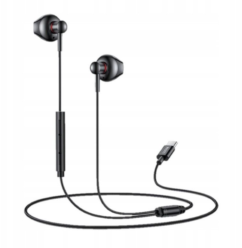 yesido Słuchawki Douszne YH49 Type-C 120cm, BLACK / CZARNY