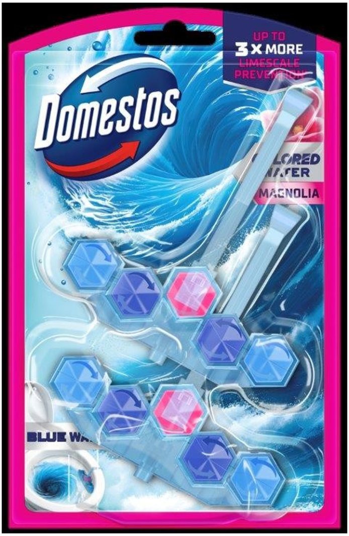 Domestos kostka toaletowa power 5 blue water pink 2 x 48 g 96g