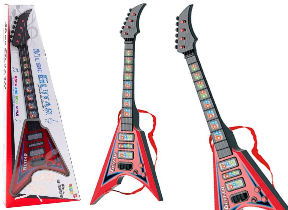 Gitara Elektryczna Dla Dzieci Światła Melodie Czerwona 1
