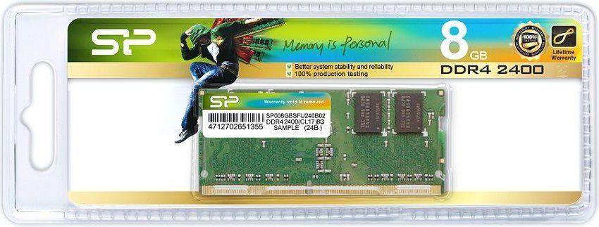 Pamięć do laptopa Silicon Power SODIMM, DDR4, 8 GB, 2400 MHz, CL17 (SP008GBSFU240B02) 1