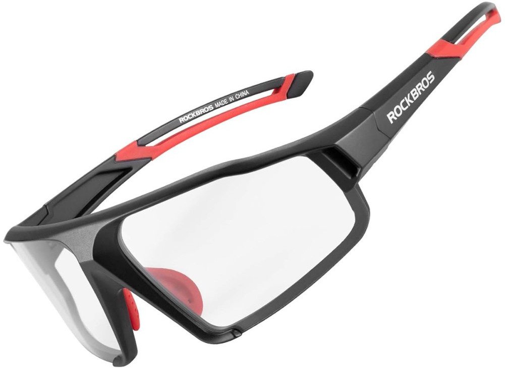 Okulary rowerowe fotochromowe UV400 z etui SP216BK - czarno-czerwone 1