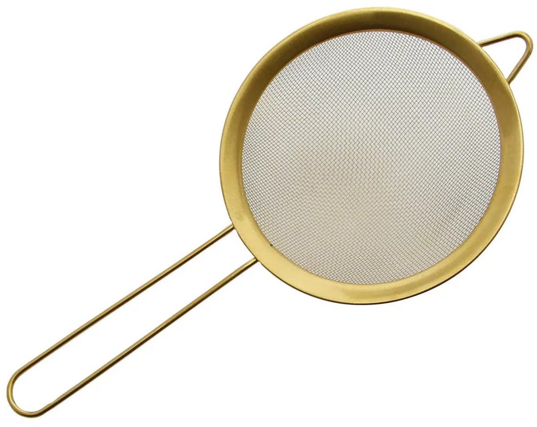 Sitko stalowe 14 cm z rączką złote 1