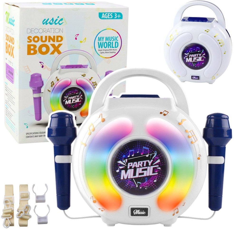 Zestaw Karaoke Dwa Mikrofony Głośnik Bluetooth MP3 Nagrywanie LED LEAN Toys 1