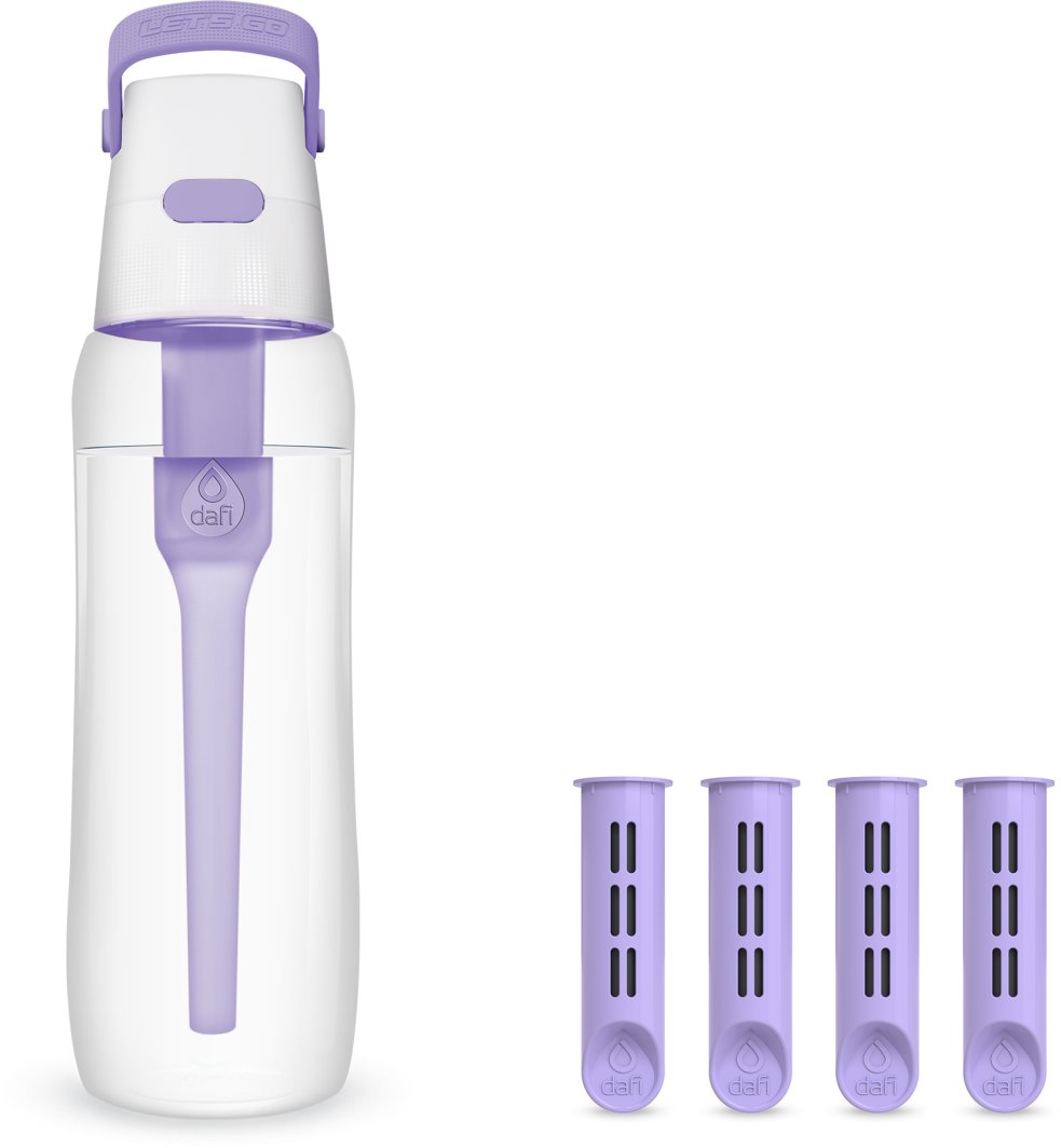 Butelka filtrująca Dafi SOLID 0,7 l digital lavender z 4 filtrami 1