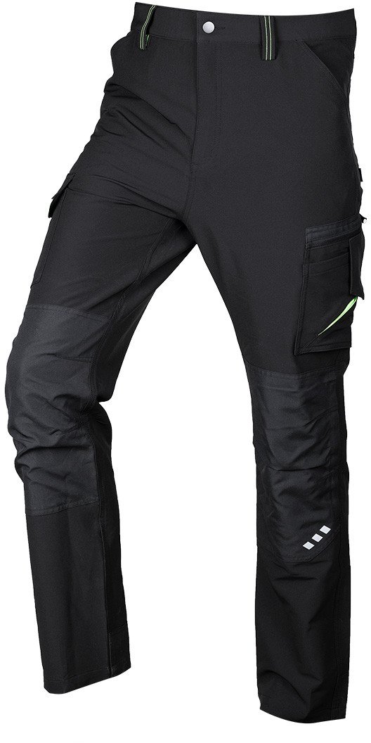 Spodnie robocze Mix&Match, 4 way stretch, czarno-zielone, rozmiar XS