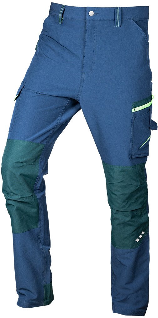 Spodnie robocze Mix&Match, 4 way stretch, granatowo-zielone, rozmiar L