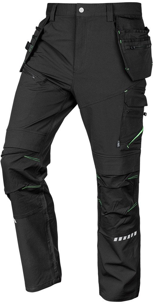 Spodnie robocze Mix&Match, 4 way stretch, z kaburami, Cordura, czarne, rozmiar L