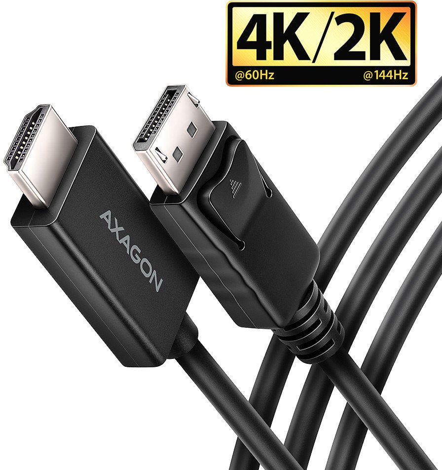 AXAGON RVD-HI20C2, DisplayPort -> HDMI 2.0b konwerter / kabel 1.8m, 4K/60Hz 1