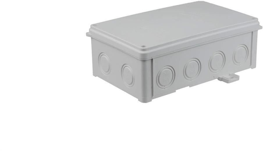 Puszka naścienna 188x118X68 mm, bezhalogenowa, samogasnąca, odporna na UV, IP67, UL94 V0, N110x180S szara 35270202 1
