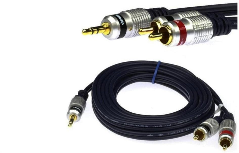 VITALCO JKD10 Kabel Audio AUX mini Jack 3,5mm Stereo (wtyk) / 2x RCA Cinch (wtyk) 1,5m 1