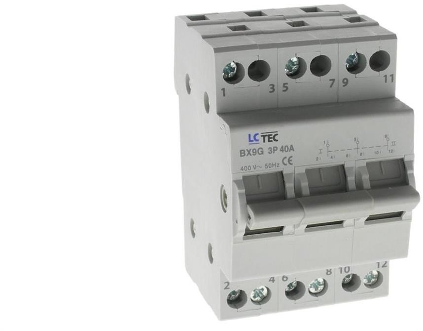 Przełącznik modułowy sieć-agregat agregat-sieć 1-0-2 I-0-II 3P 40A 400V BX9G 1