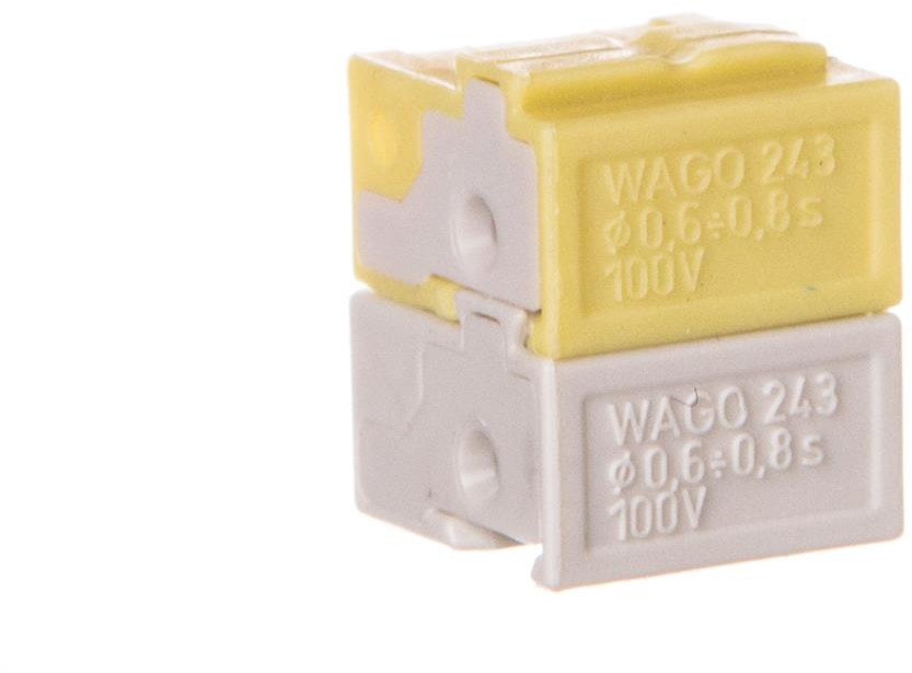 Złączka do terminali sieciowych 4x 0,6-0,8mm2 jasnoszara / żółta 243-212 /50szt./ 1