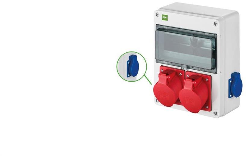 Rozdzielnica budowlana RS-10 10-mod. 2x2P+Z, 2x32A/5P, IP54 bez zabezpieczeń 6227-00 1
