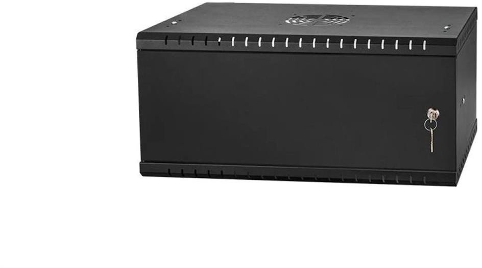 Szafa wisząca RACK 19 4U 450mm drzwi metalowe czarna BOX 1