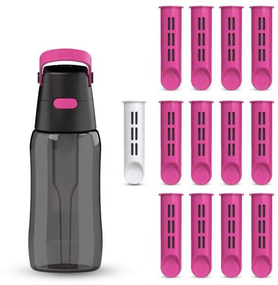 Butelka Filtrująca Dafi SOLID 0,5 Flamingowa Zbiornik Czarny 13 Filtrów 1
