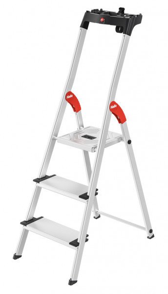 Hailo L80 ComfortLine household ladder / aluminum / 3 steps 1