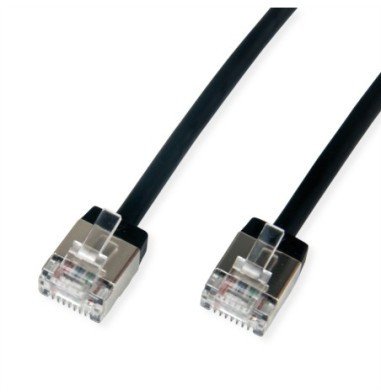 ROLINE U/FTP Data Center Patch Cord Cat.6A (Class EA), LSOH, Slim, Ultra Short Connector, czarny, 1,5 m