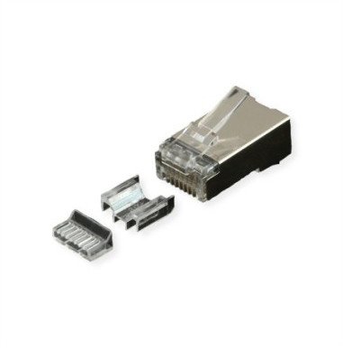 Wtyk modułowy ROLINE Cat.6A (klasa EA), ekranowany, do przewodów litych/żyłowych, 10 szt.