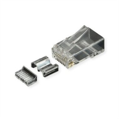 Wtyk modułowy ROLINE Cat.6A (klasa EA), nieekranowany, do przewodów litych/żyłowych, 10 szt.