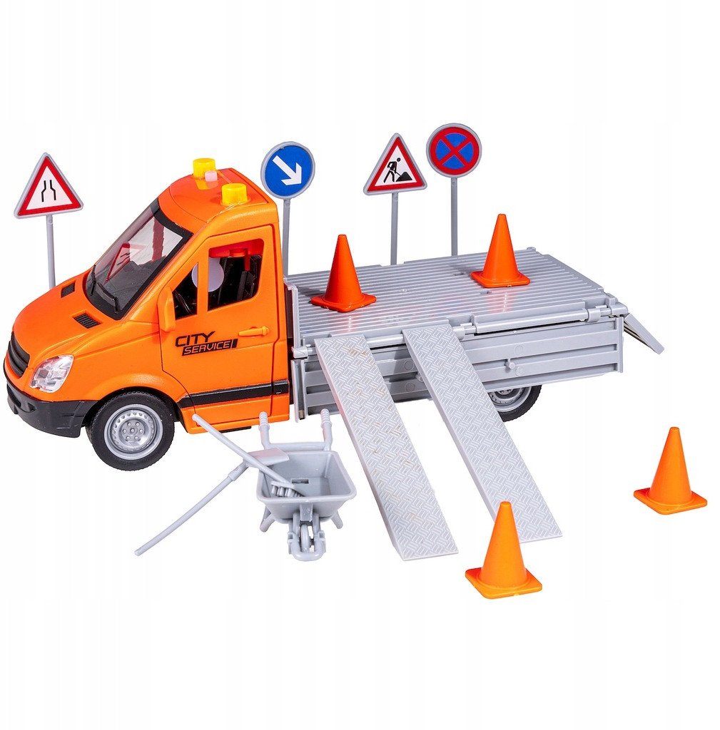 AUTO LAWETA ŚWIATŁO DŹWIĘK ZNAKI TACZKI NAPĘD 1:16 1