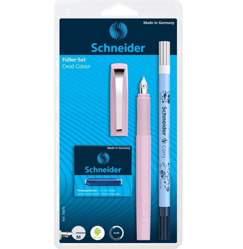 Zestaw pióro wieczne SCHNEIDER Ceod Colour, wymazywacz, naboje 6 szt., mix kolorów, blister 1
