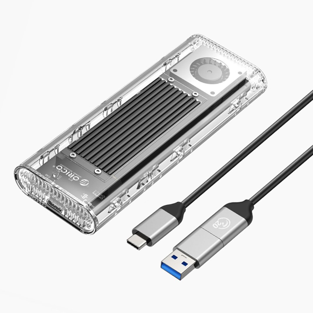 Kieszeń obudowa na dysk TCM2-G20 M.2 NVME USB-C 3.2 20Gb/s - srebrno-przezroczysta ORICO 1