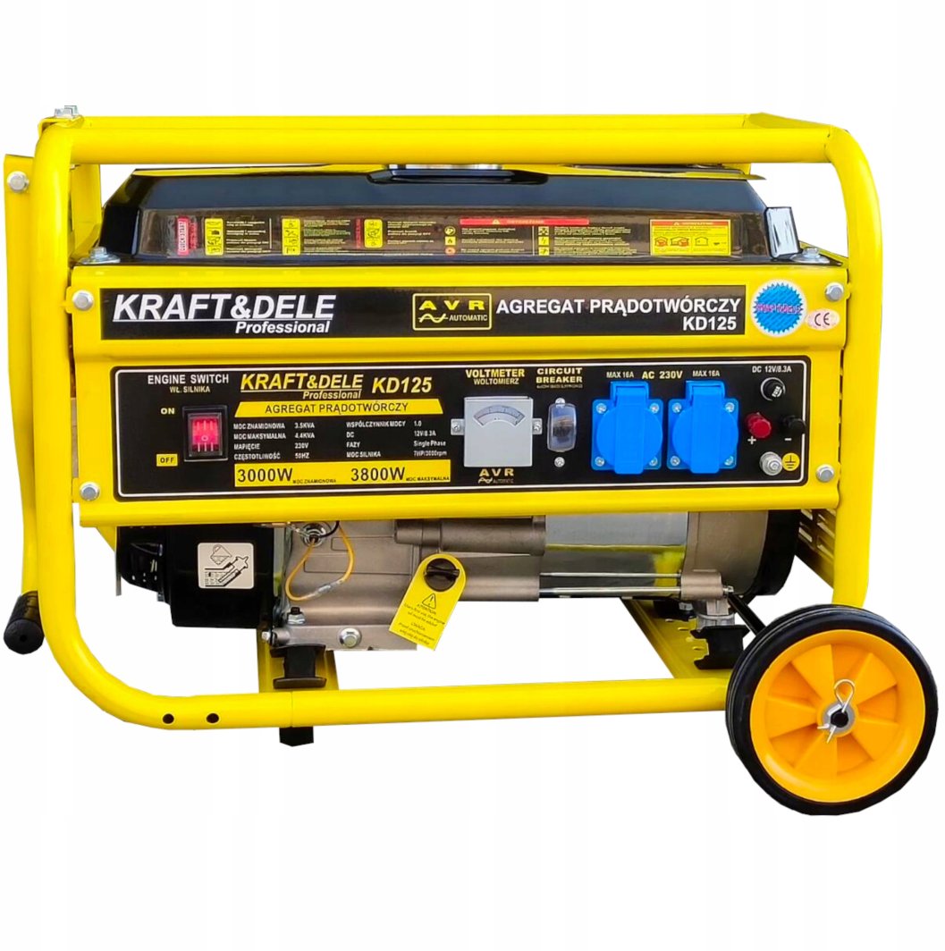 Agregat prądotwórczy przenośny jednofazowy Kraft&Dele 3800W 12/230V benzyna 1