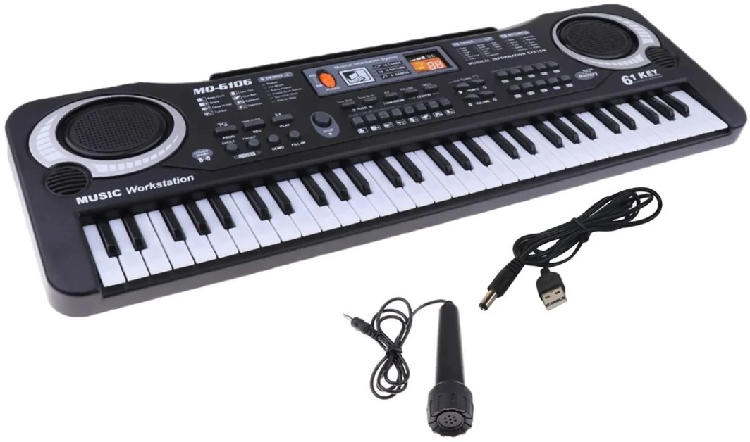 Keyboard pianino elektryczne dla dzieci 61 klawiszy + mikrofon 1
