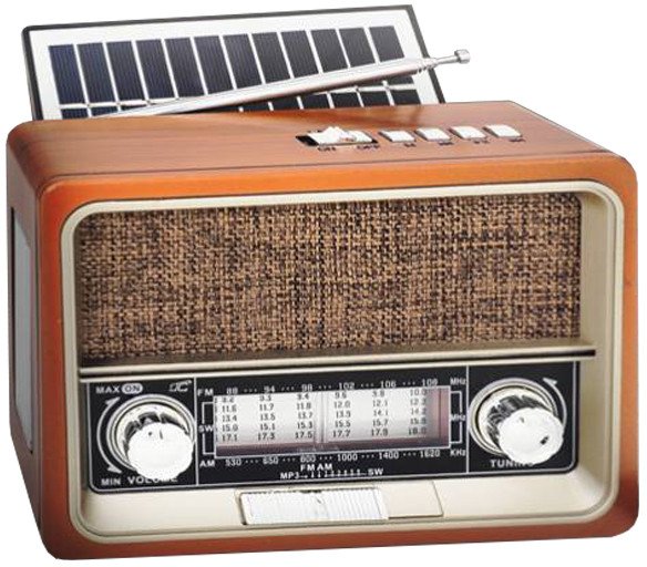 Radio przenośne z panelem solarnym LTC NETTA RETRO Bluetooth USB latarka 1
