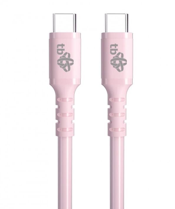 Kabel USB C - USB C 60W żelowy 1m różowy 1