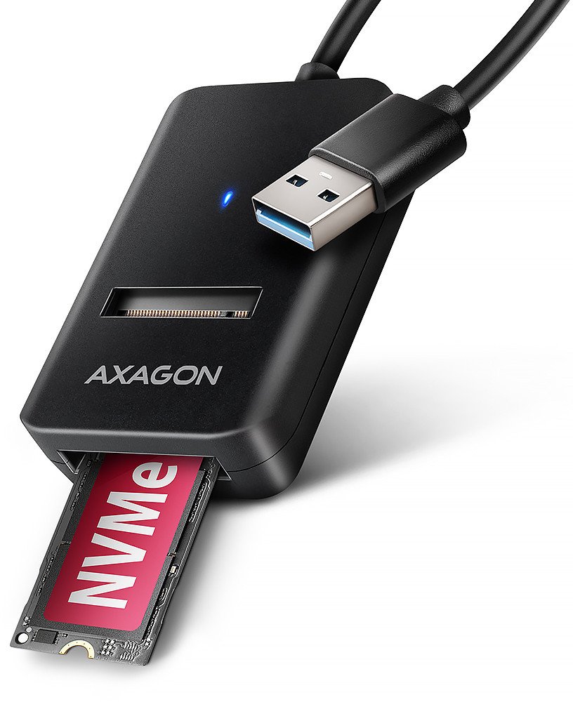 ADM2-AM Adapter USB3.2 Gen 2 M.2 NVMe/SATA SSD 10Gbps 10cm USB-A cable 1