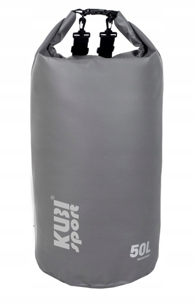 Wodoodporna Torba Worek Wodoszczelny na Łódź Kajak Szary KUBISPORT 50 l 1