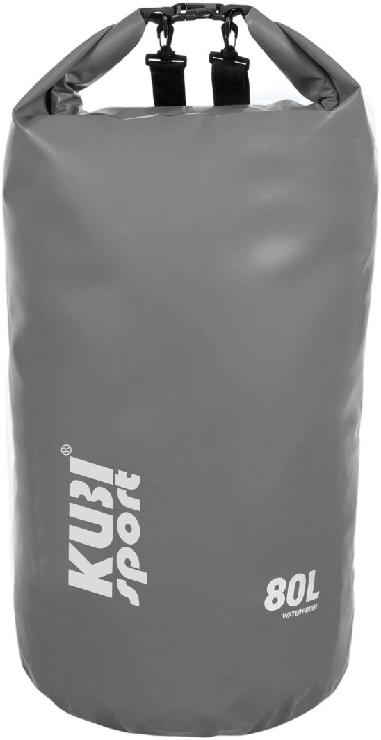 Wodoodporna Torba Worek Wodoszczelny na Łódź Kajak Szary KUBISPORT 80 l 1