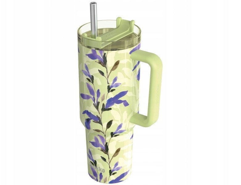 Quokka Stream - Kubek termiczny ze stali nierdzewnej 1200 ml ze słomką (Matcha) 1