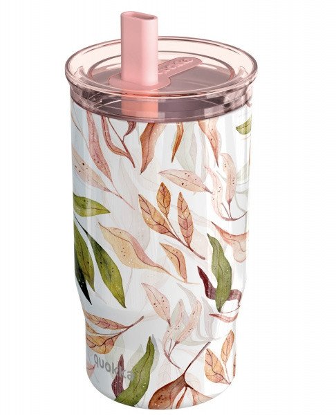 Quokka Mist - Kubek termiczny ze stali nierdzewnej 720 ml ze słomką (Falling Leaves) 1