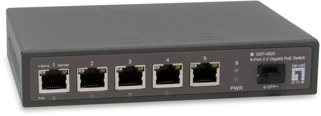 LevelOne Switch  6x GE GEP-0625 2.5GbE       57W   8xPoE+ sw 1