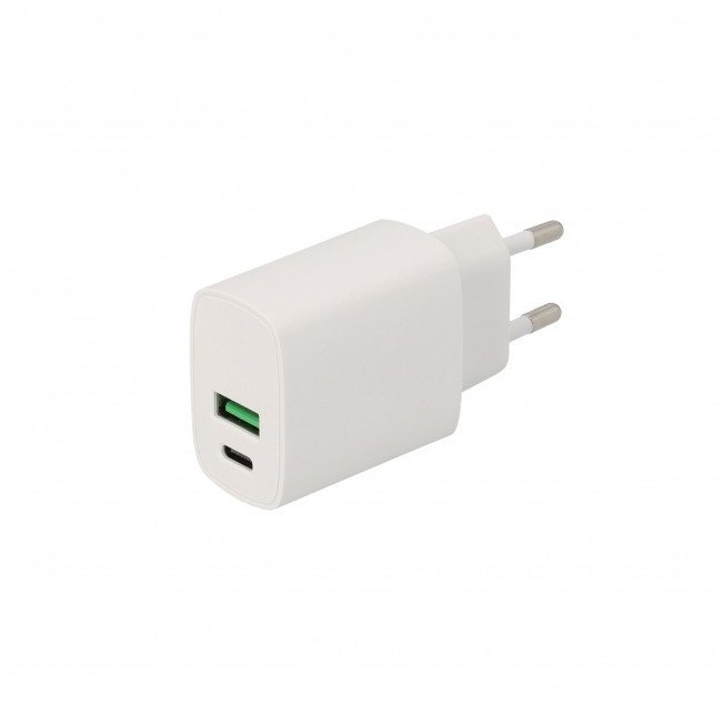 SEEK TOTI 20W Type-C + USB A Wall Fast Charger, Baltas 1