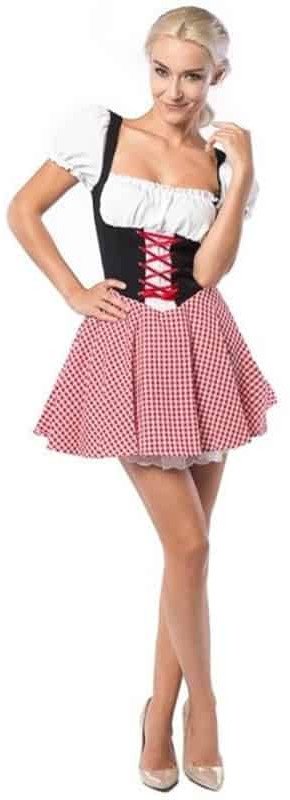 Dirndl Eva, rød og sort 1