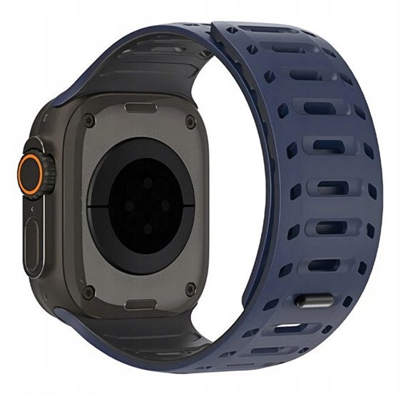 DUX DUCIS pasek CS magnetyczny silikonowy do Apple Watch 42/44/45/46/49 mm granatowo czarny 1