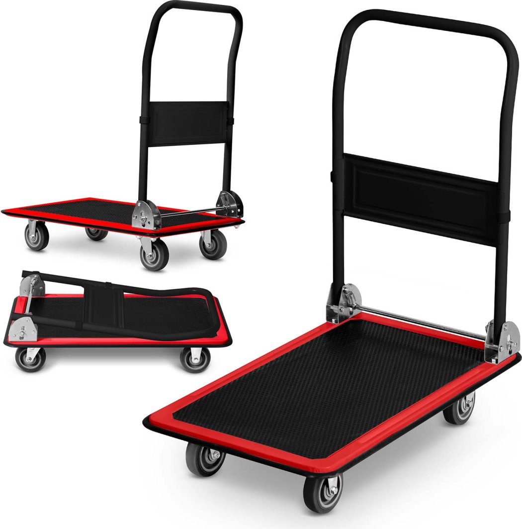 Wózek transportowy platformowy HM-505 czarno-czerwony 1