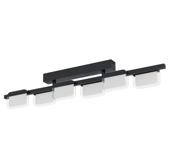 Ceiling LED lamp EGLO Ervidel, 6x4.5W, 3000K, 2880lm, black, 93 x 6 x 16 cm 1