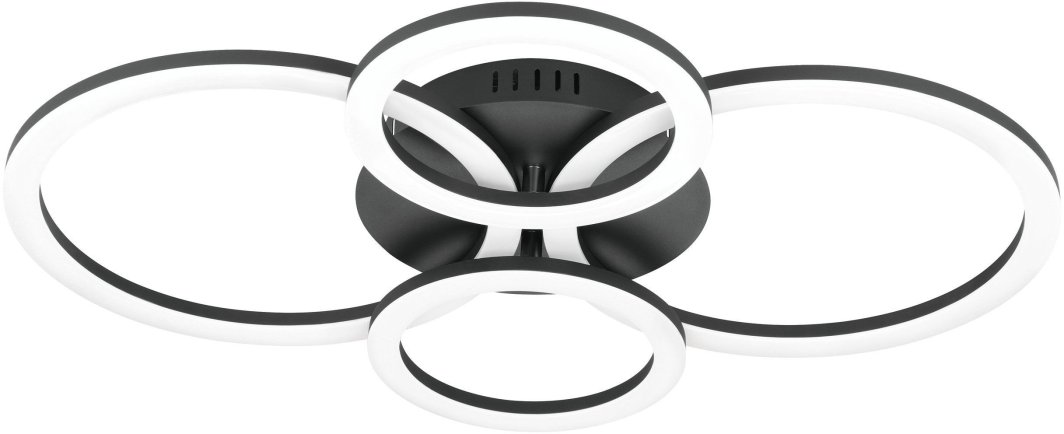Ceiling LED lamp EGLO Parrapos, 41W, 2700-6500K, 5800lm, black, 61.5x45x8 cm 1