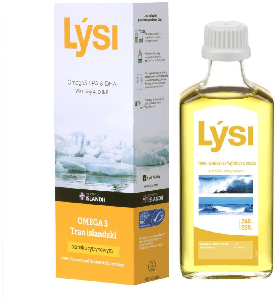 LYSI_Tran Islandzki suplement diety Cytrynowy 240ml 1