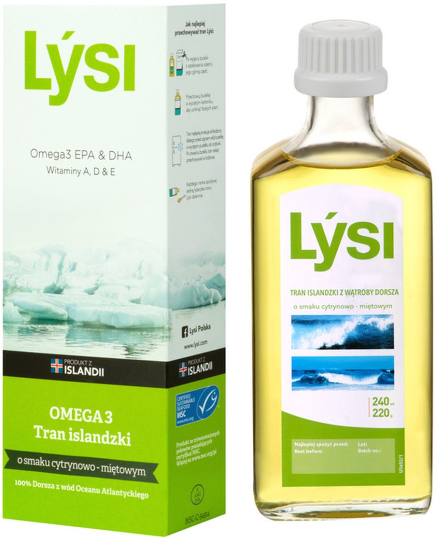 LYSI_Tran Islandzki suplement diety Cytrynowo-Miętowy 240ml 1